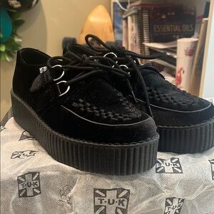 T.U.K Black Platform Shoes
